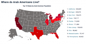 Arab American Institute map